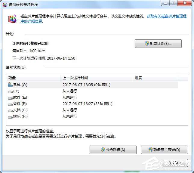 Win7磁盘碎片整理的方法|Win7磁盘碎片整理无法启动,怎么办?