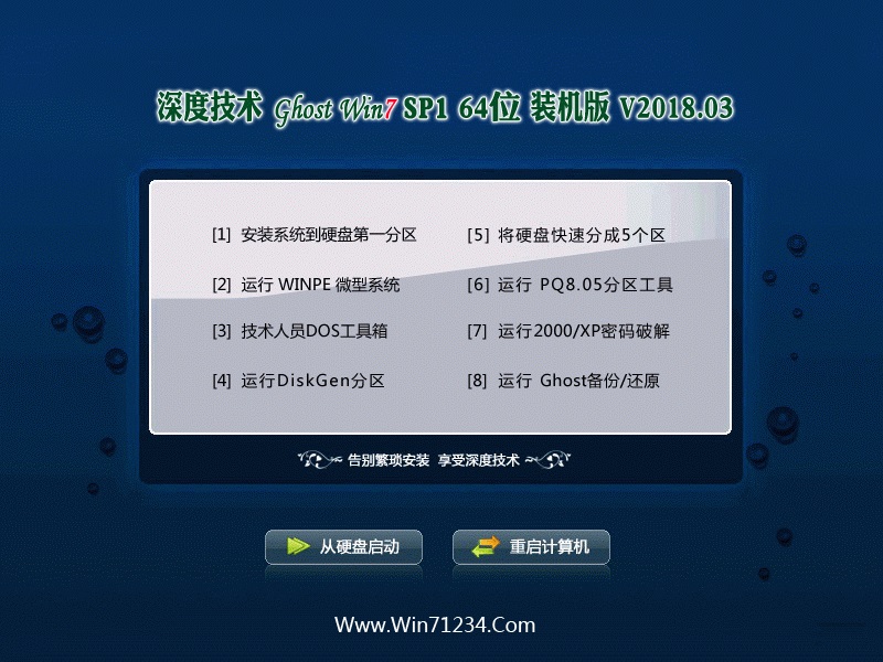 深度技术 Ghost Win7 64位旗舰版 201803